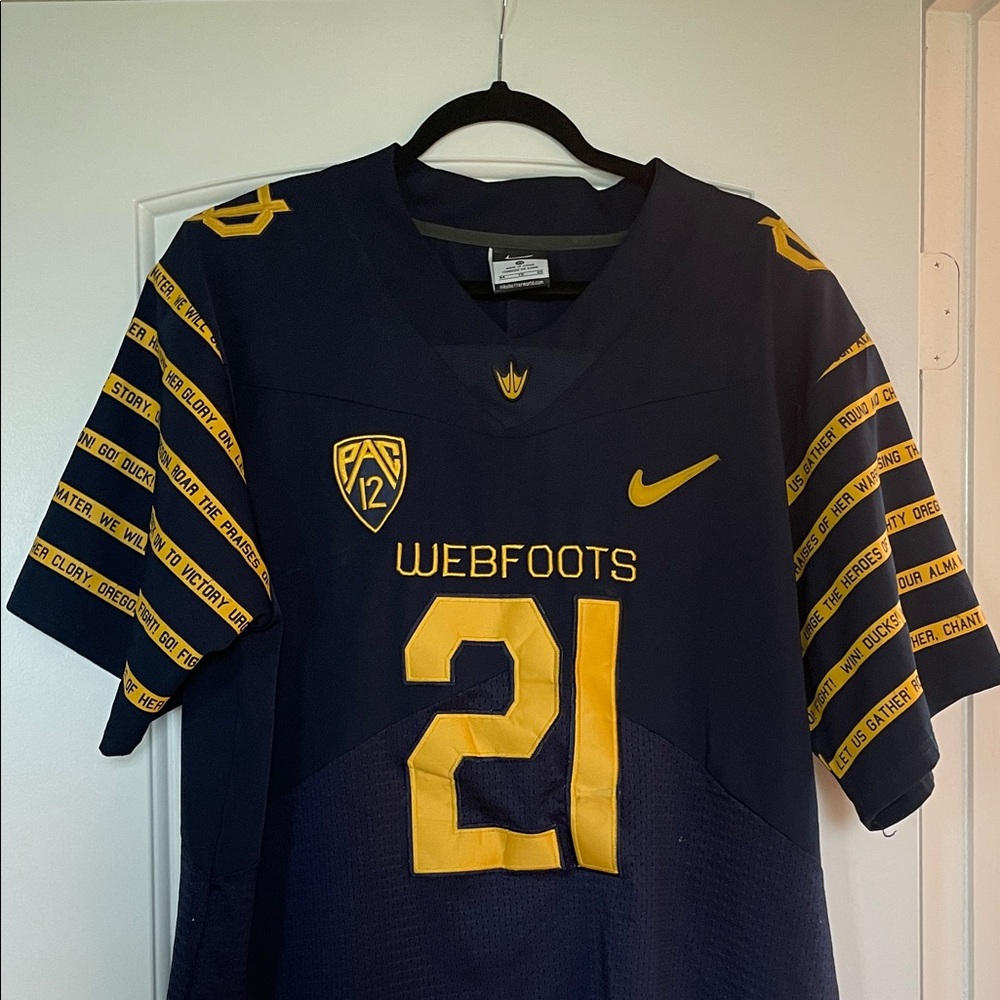 Nike Oregon Ducks: Webfoots Jersey in Navy and Yellow